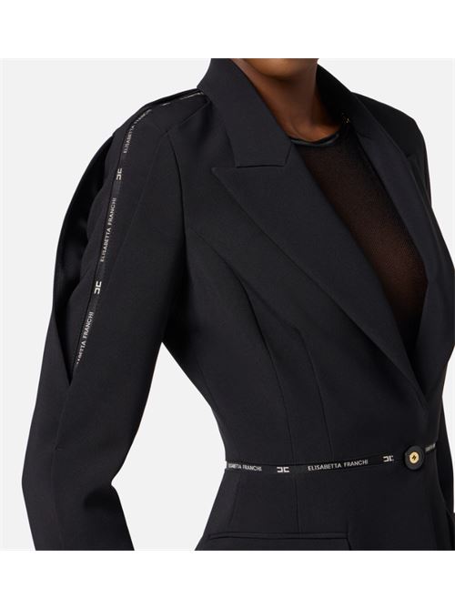 JACKET WITH LOGO TAPE ELISABETTA FRANCHI | GI17156E2110 Nero